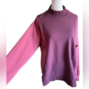 Athleta Color Block Mock Neck Pullover Sweatshirt NWOT
